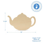 Woodpeckers Crafts 12" Wood Tea Kettle Cutout, 12" x 7.5" x 1/4" 