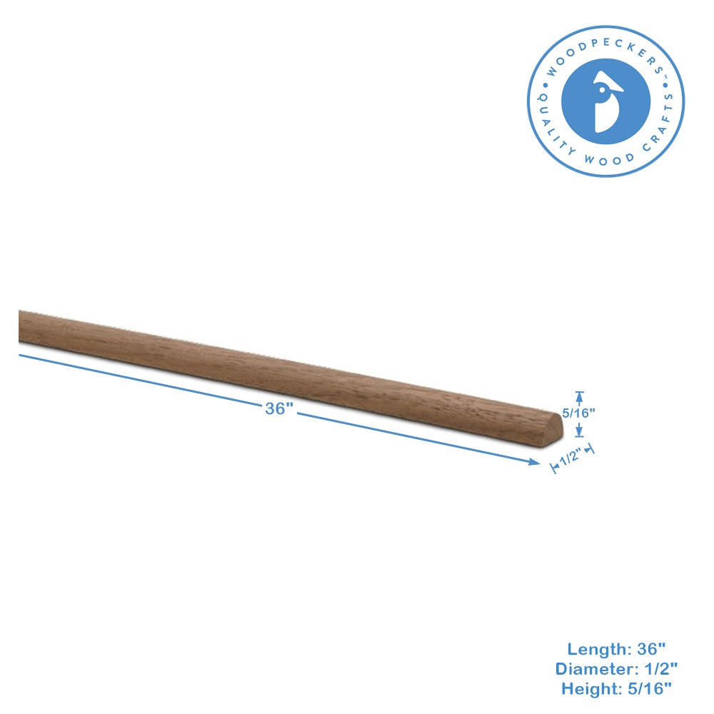 1/2" X 36" Split Walnut Dowel