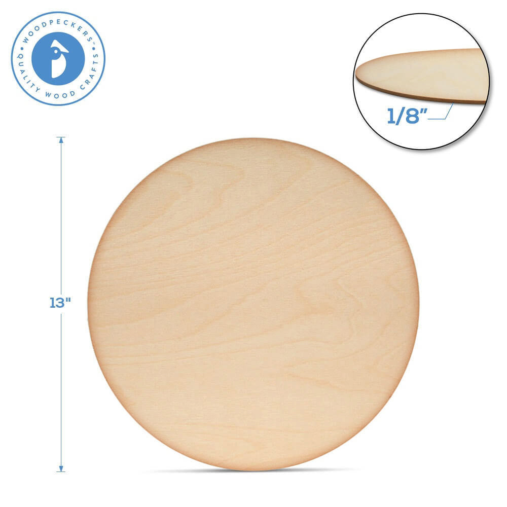 13" Wooden Circle Cutout, 1/8" Thick