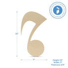 Woodpeckers Crafts 13" Wood Musical Note Single Cutout, 13" x 7" x 1/4" 