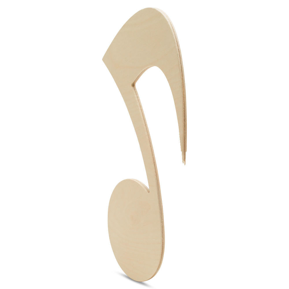 13" Wood Musical Note Single Cutout, 13" x 7" x 1/4"