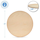 Woodpeckers Crafts 14" Wooden Circle, 1/8" Thick. 