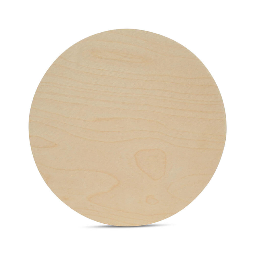 15" Wooden Circle Cutout, 1/8" Thick, Dark Edged