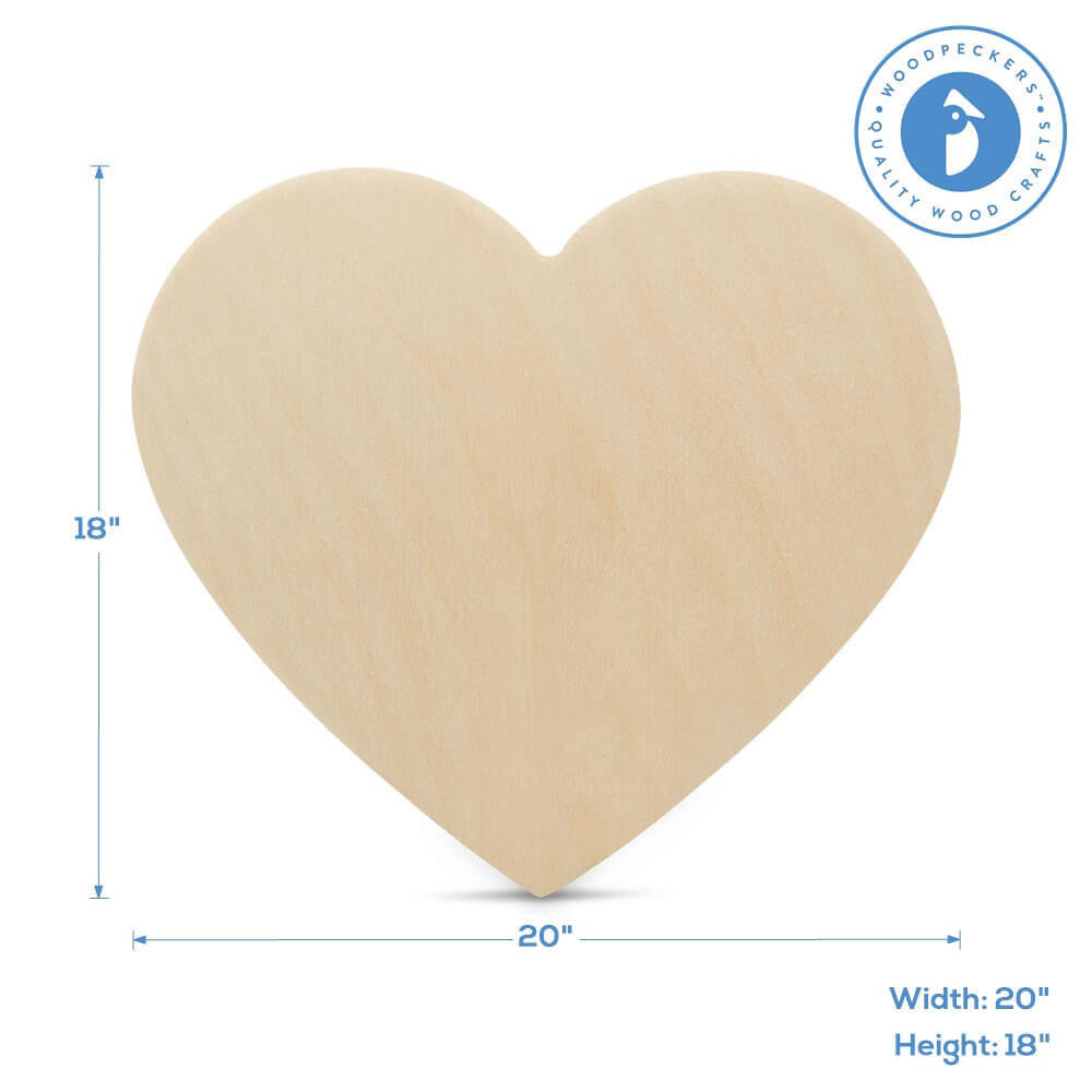 20" Wooden Heart Cutout