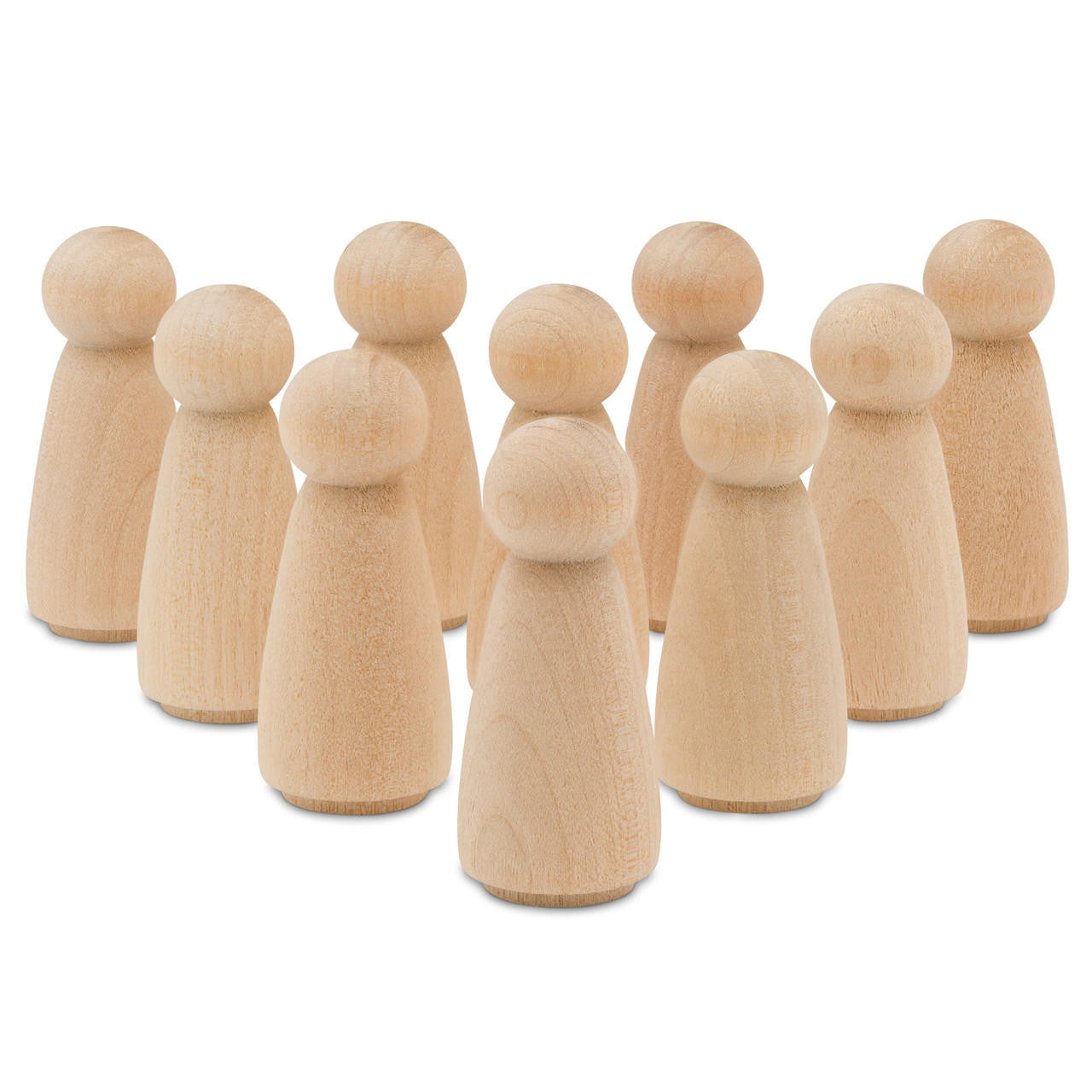 Wooden Peg Dolls, 3-1/2 inch Mom/Angel | Woodpeckers Crafts