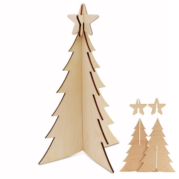 Slotted Wooden Christmas Tree with Star| Woodpeckers Crafts