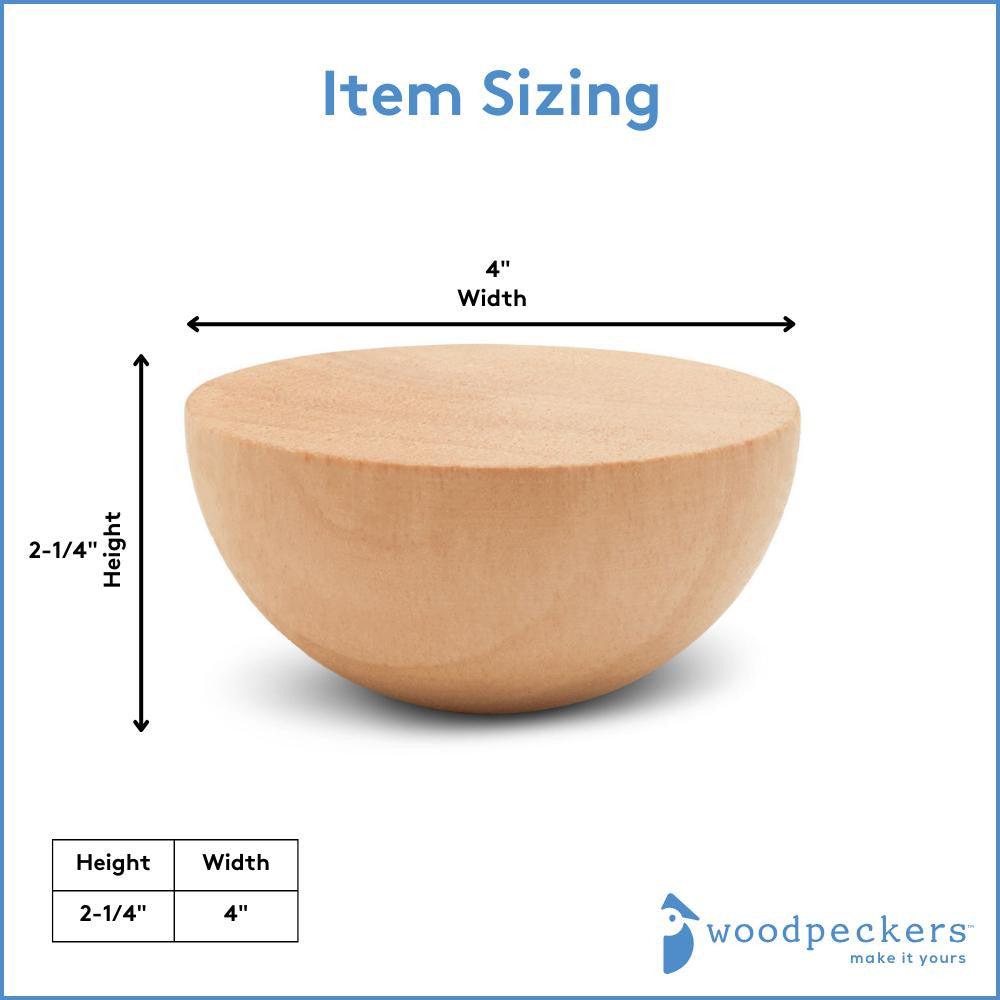 Woodpeckers Crafts 4" Split Wood Ball 