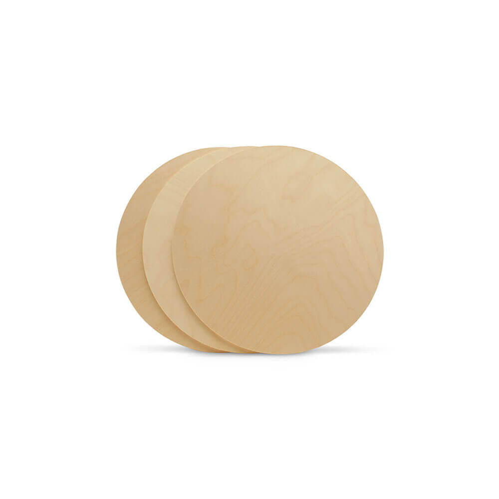 8" Wooden Circle Cutout, 1/8" Thick, Dark Edged