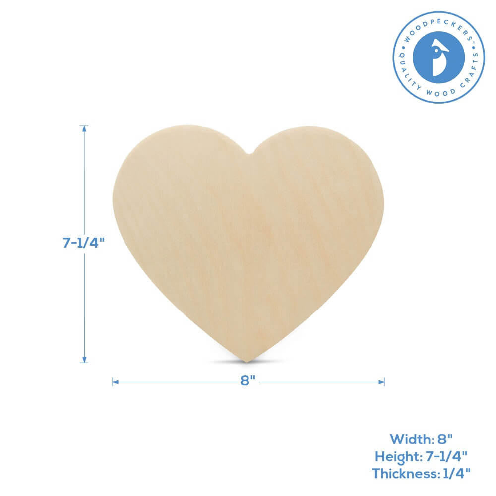 8" Wooden Heart Cutout