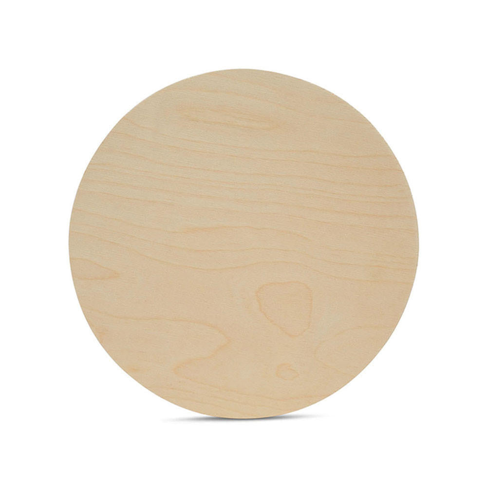 9" Wooden Circle Cutout, 1/8" thick, Dark edged
