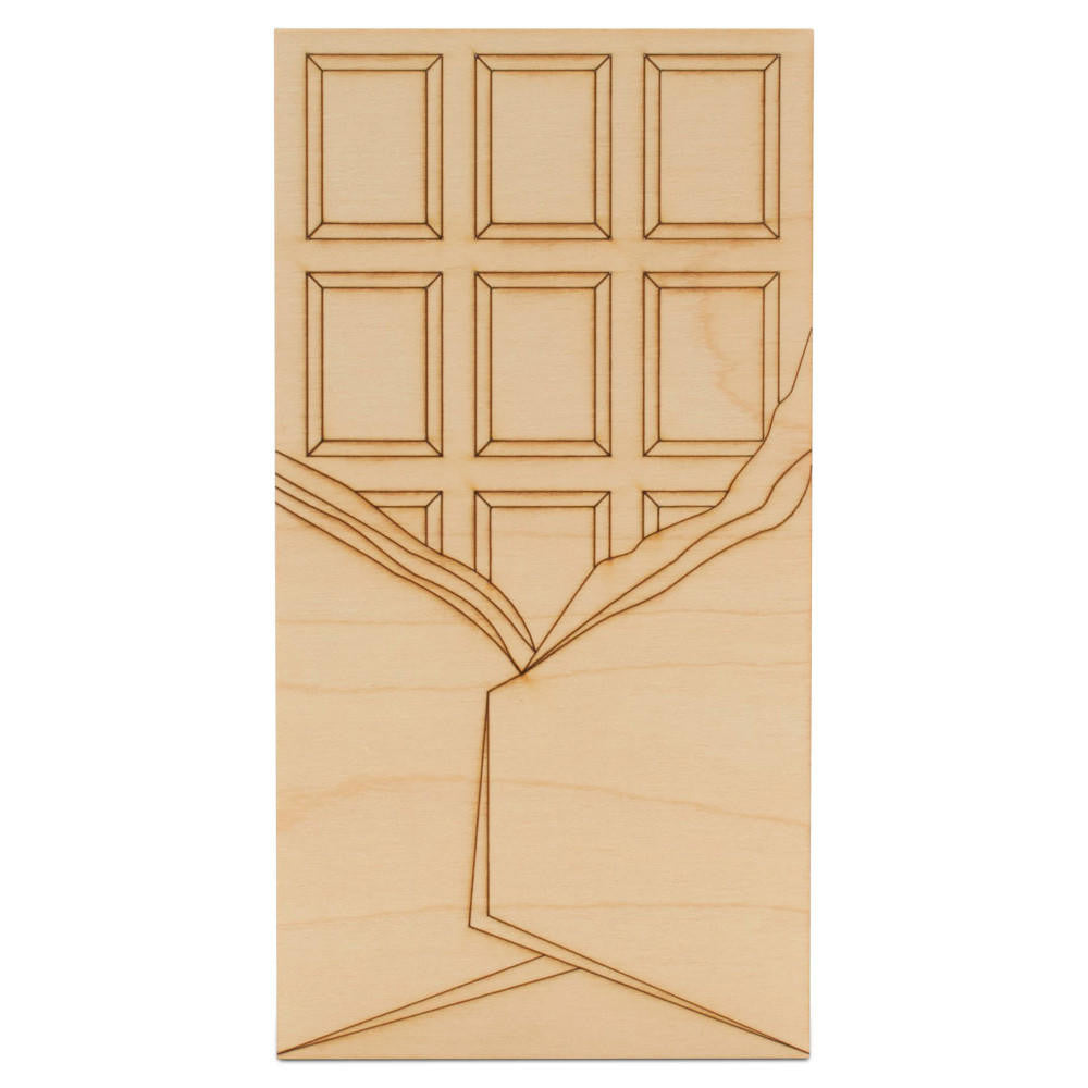 12" Chocolate Bar with Partly Opened Wrapper Cutout