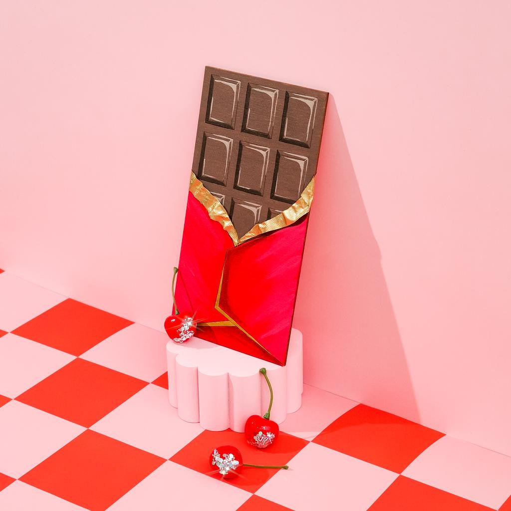 6" Chocolate Bar with Partly Opened Wrapper Cutout