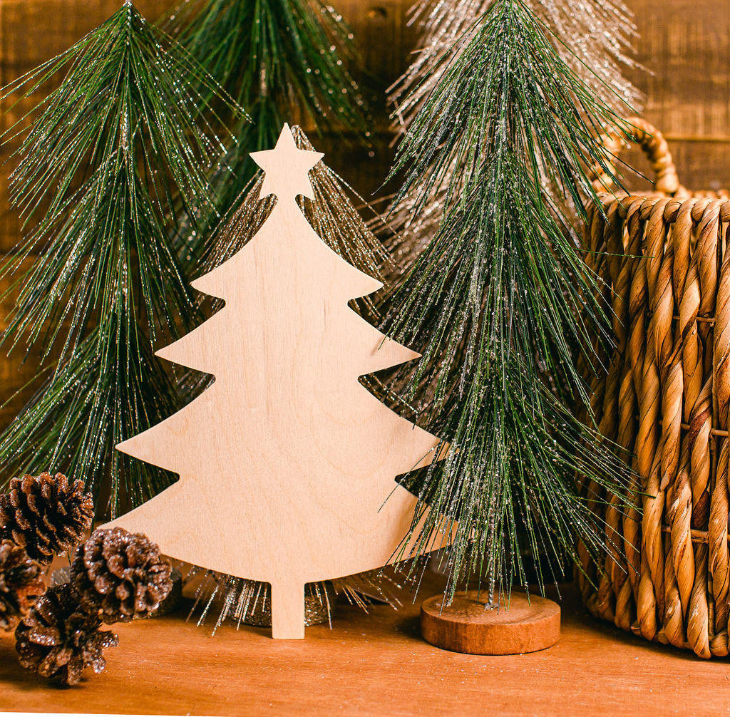 Woodpeckers Crafts Christmas Tree With Star Cutout Large 12" x 9" 