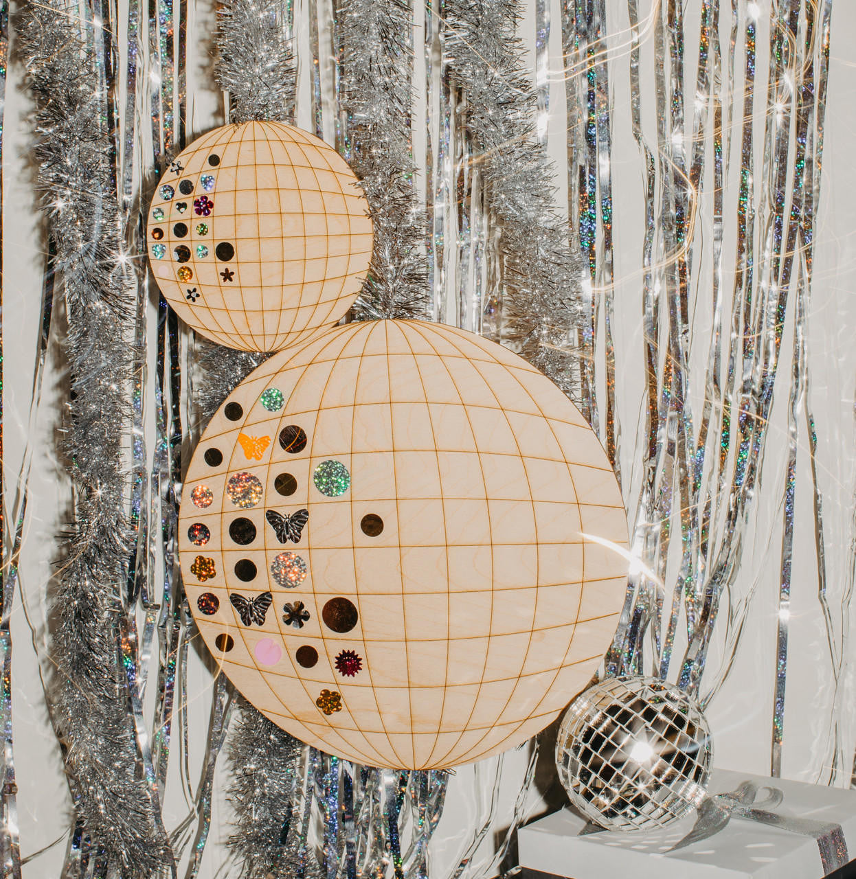 Woodpeckers Crafts Disco Ball Cutout