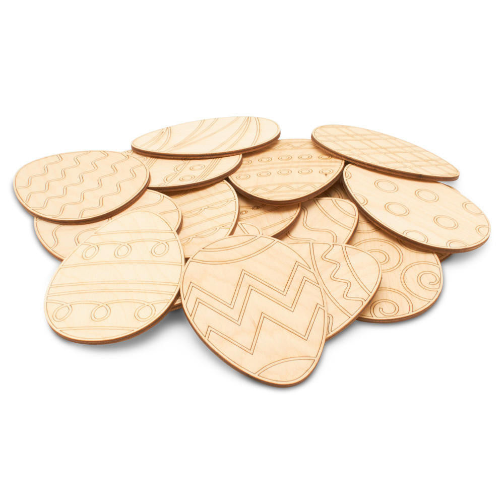 3" Easter Egg Cutouts with Detail, Set of 18