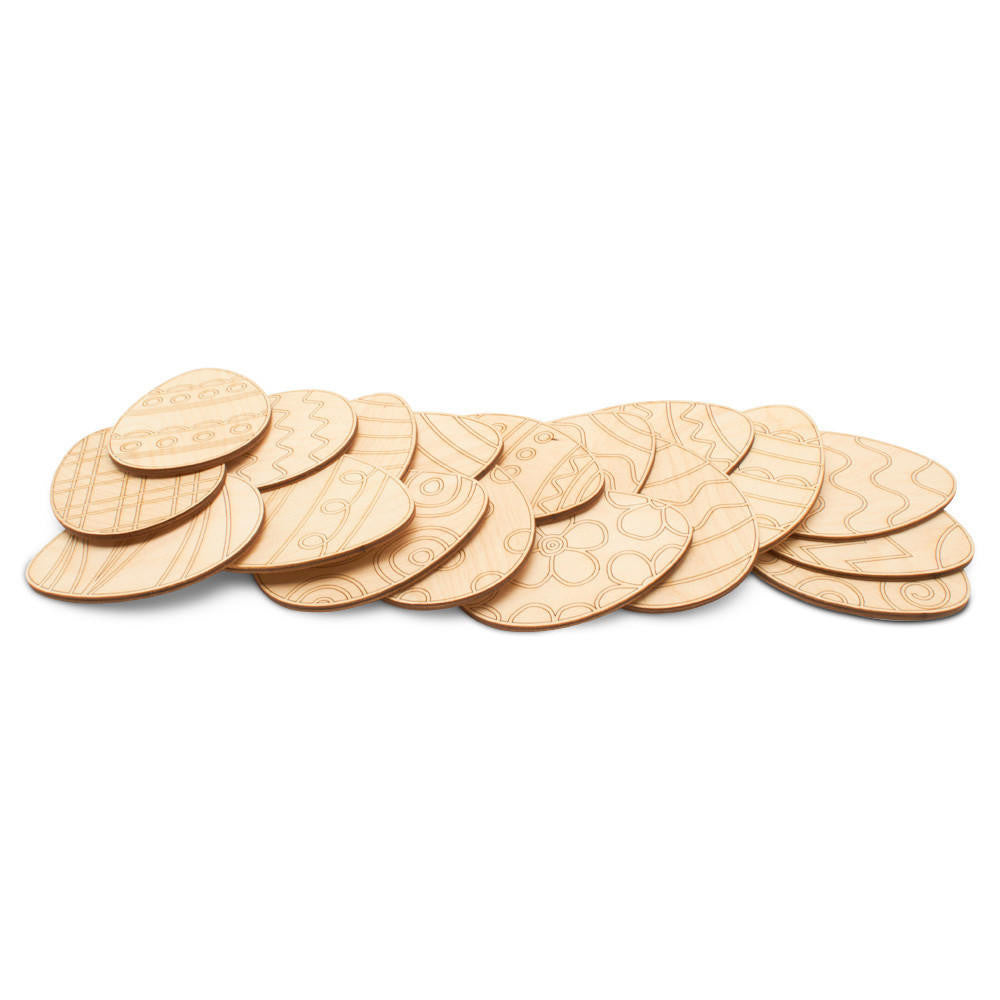 3" Easter Egg Cutouts with Detail, Set of 18