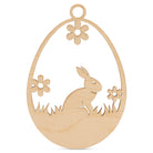 Woodpeckers Crafts Egg Ornament with Bunny Nature Scene Laser Cut Detail