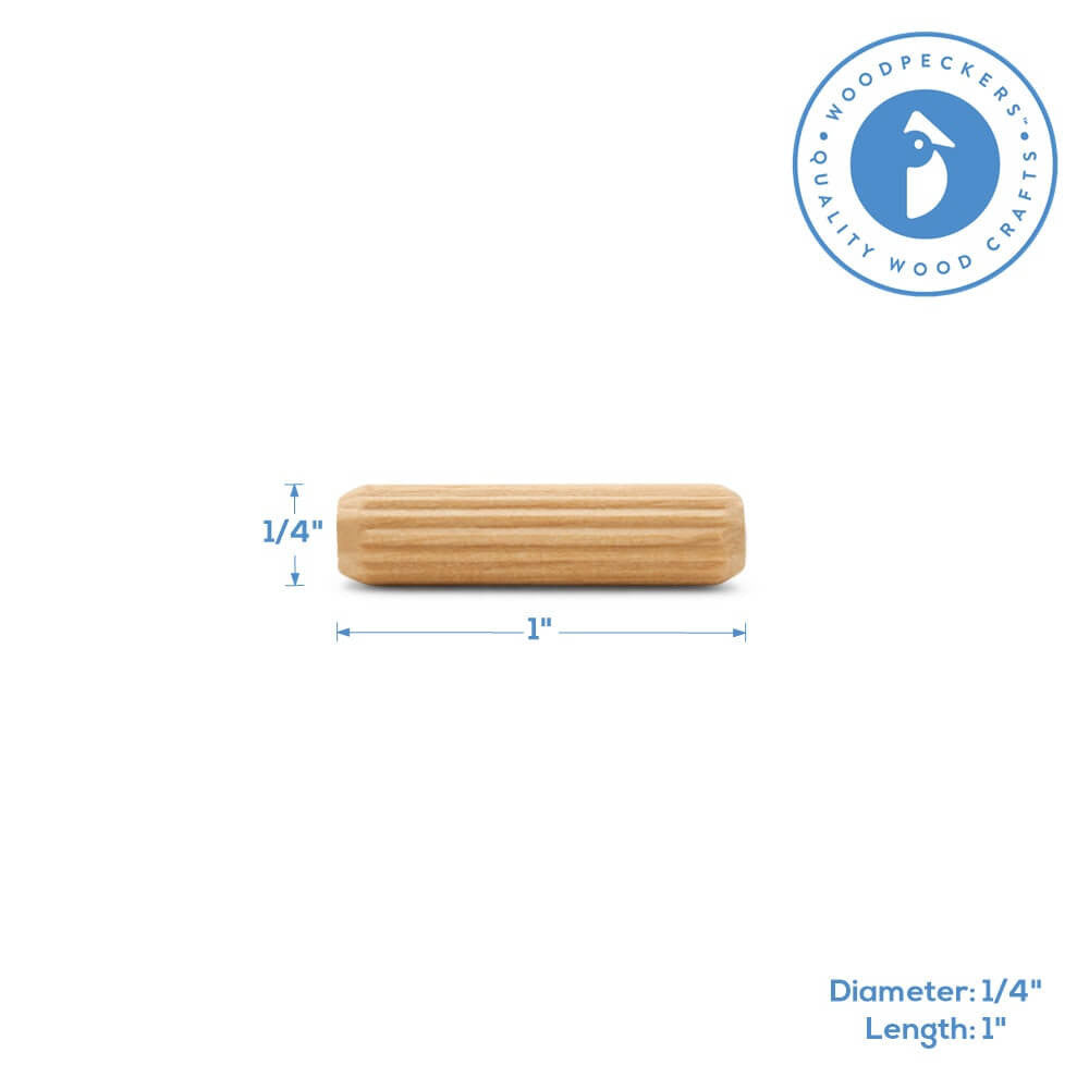 Woodpeckers Crafts Fluted Dowel Pin, 1" x 1/4" 