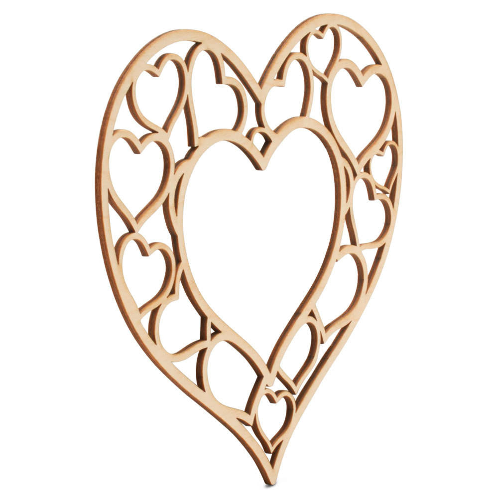 Woodpeckers Crafts Heart Frame with Border of Mini Hearts