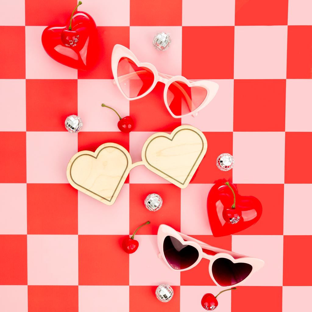 Woodpeckers Crafts Heart-Shaped Sunglasses Cutout 