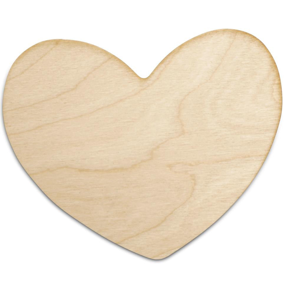 Woodpeckers Crafts Heart Wooden Cutout, 5” x 5-½" x 1/8” 