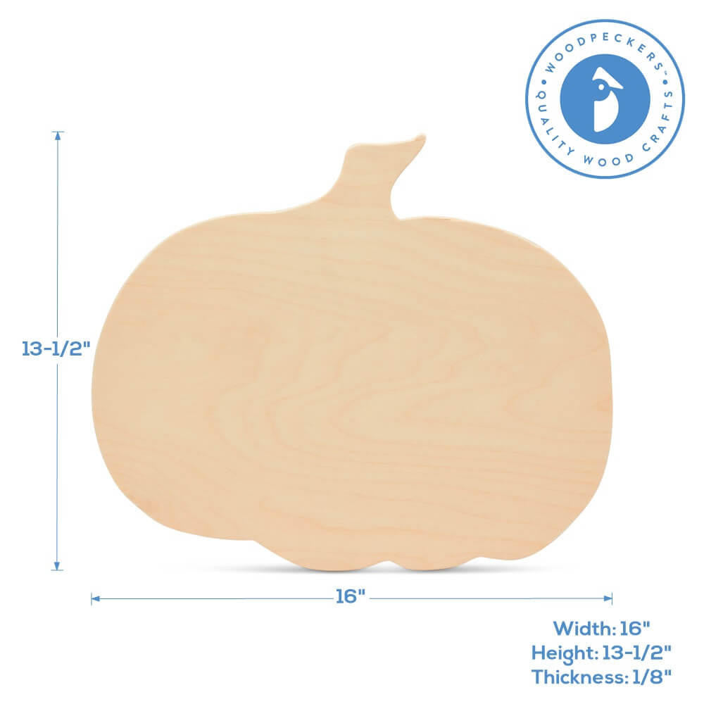 Woodpeckers Crafts Jumbo Wood Pumpkin Cutout, 16" 