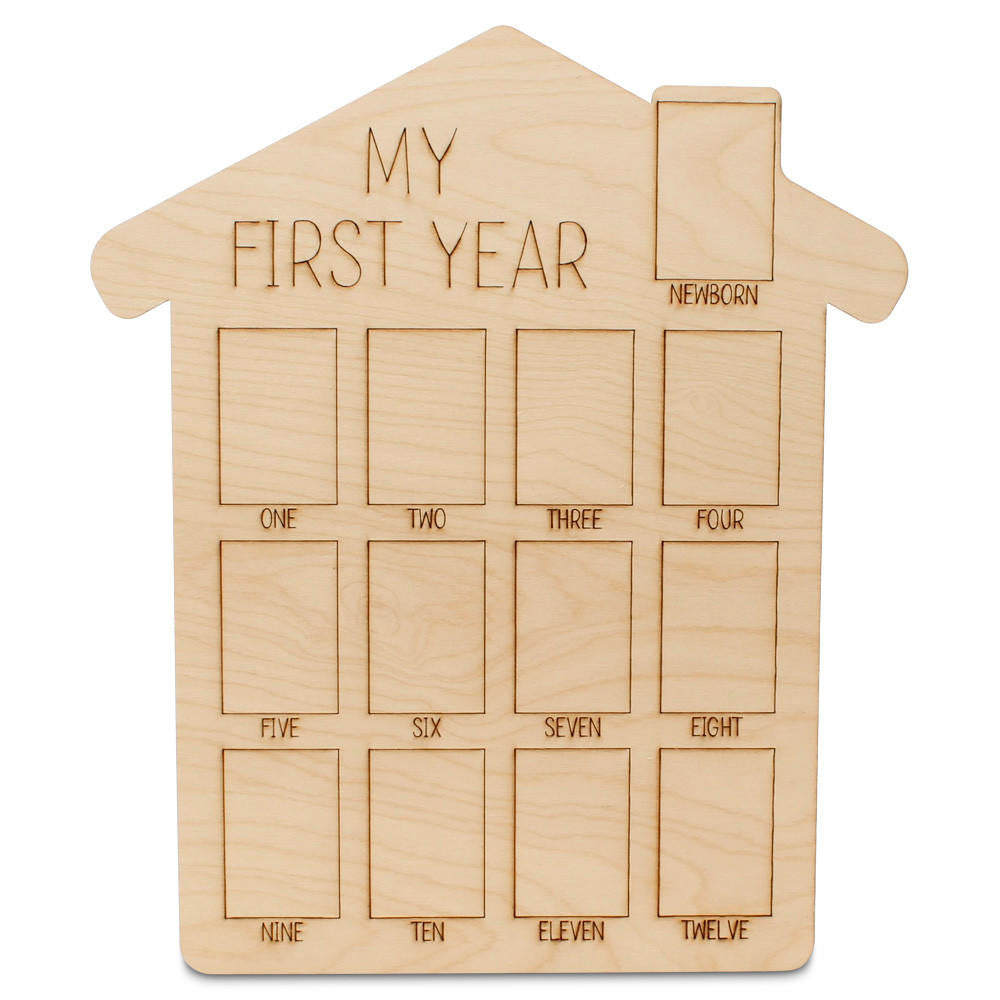 Woodpeckers Crafts "My First Year" Baby Milestone Picture Frame, House Style 