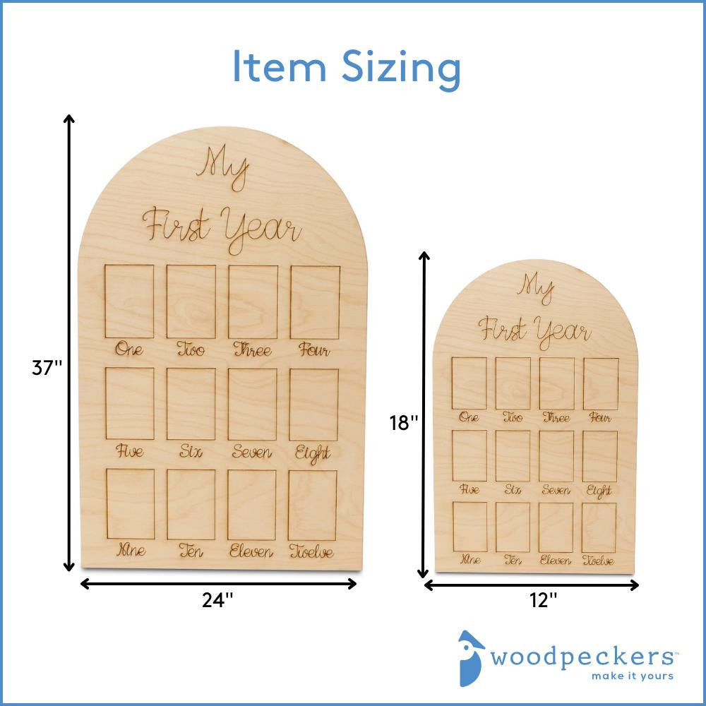 Woodpeckers Crafts "My First Year" Baby Milestone Picture Frame, Oval Style 