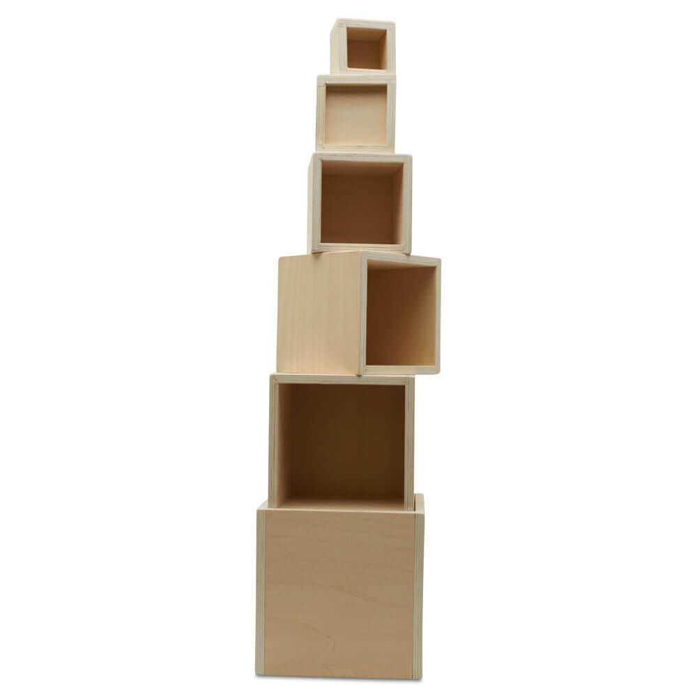Stacking Wooden Inboxes Wood Rainbow Stacking Boxes, Unfinished | Woodpeckers Crafts