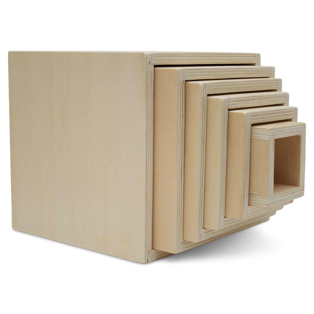 Stacking Wooden Inboxes Wood Rainbow Stacking Boxes, Unfinished | Woodpeckers Crafts