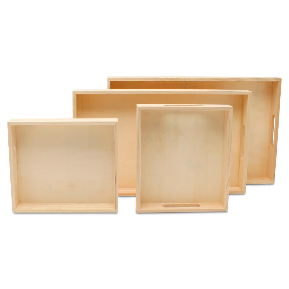 Nesting Trays with Cutouts Handles, Assorted Sizes, Set of 4 Nesting Trays with Cutouts Handles, Assorted Sizes, Set of 4