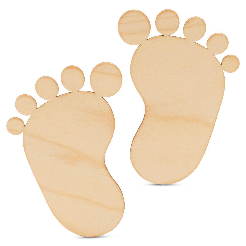 Woodpeckers Crafts Pair of Baby Footprint Cutouts 