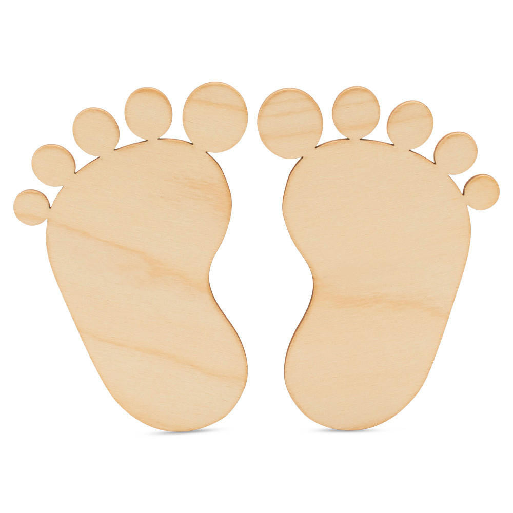 6" Pair of Baby Footprint Cutouts