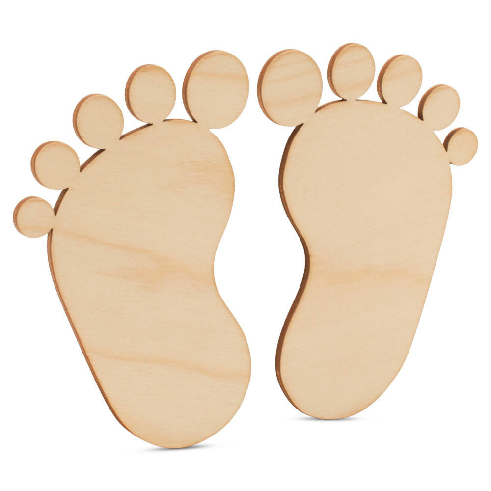 4" Pair of Baby Footprint Cutouts