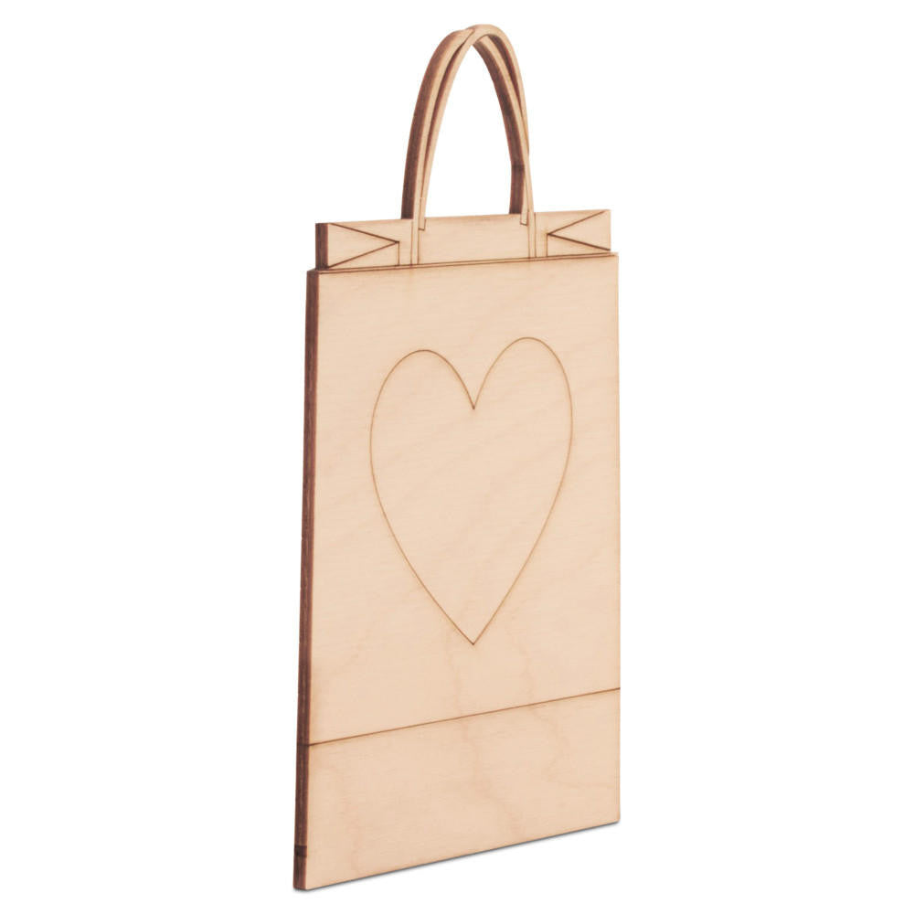 12" Shopping Bag with Etched Heart Cutout