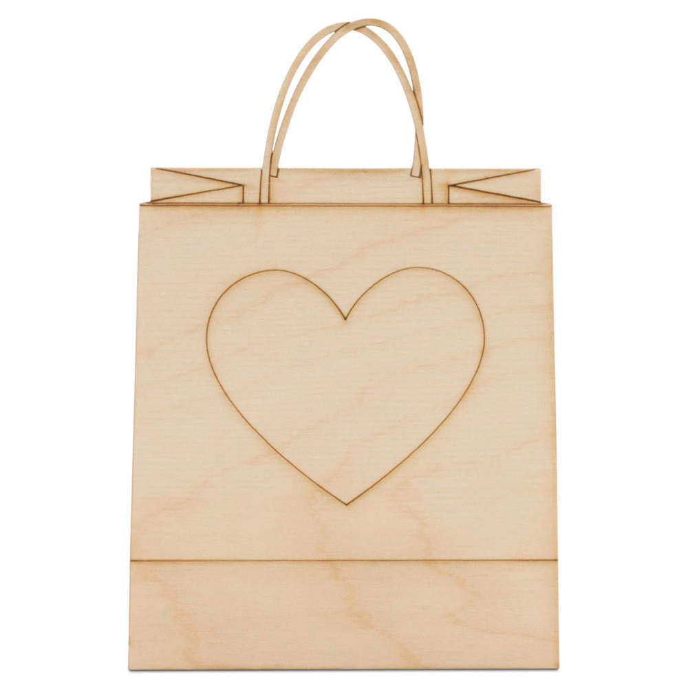 10" Shopping Bag with Etched Heart Cutout