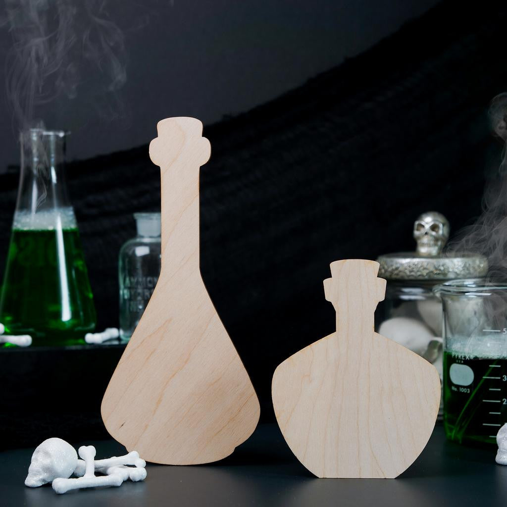Short Wood Potion Bottle Cutout, 6”