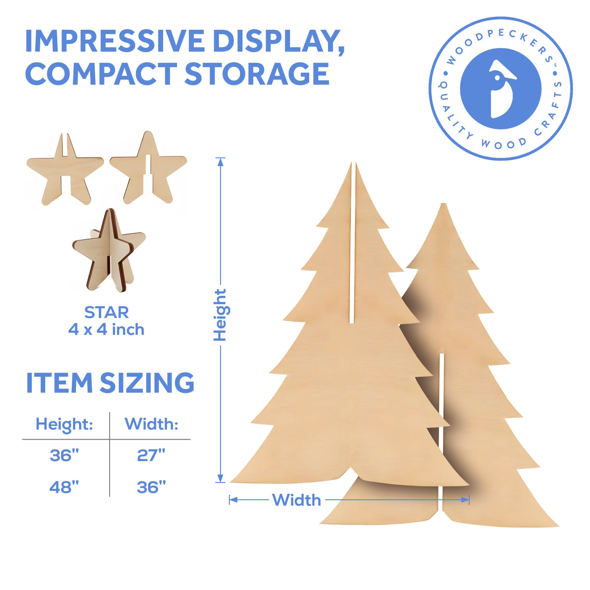 48" Slotted Christmas Tree with Star