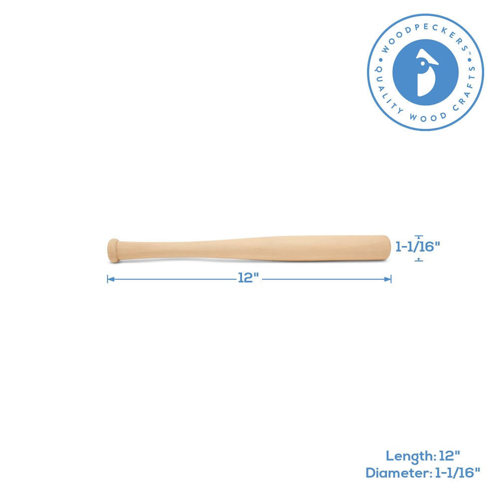 12 Craft Quality Wood Blem Baseball Bats – Unmarked Defects, Adult, Free Shipping