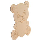Woodpeckers Crafts Teddy Bear Holding a Heart Cutout