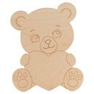 Woodpeckers Crafts Teddy Bear Holding a Heart Cutout