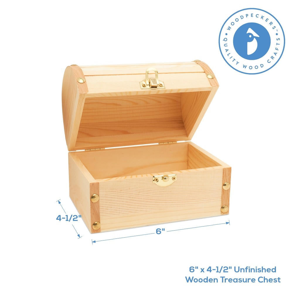 Target Treasure Box Wooden Treasure Chest Craft Box 6” | Woodpeckers Crafts