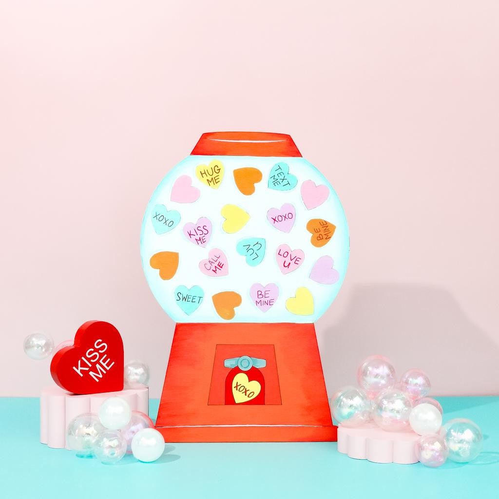 8" Valentine's Gumball Machine Cutout