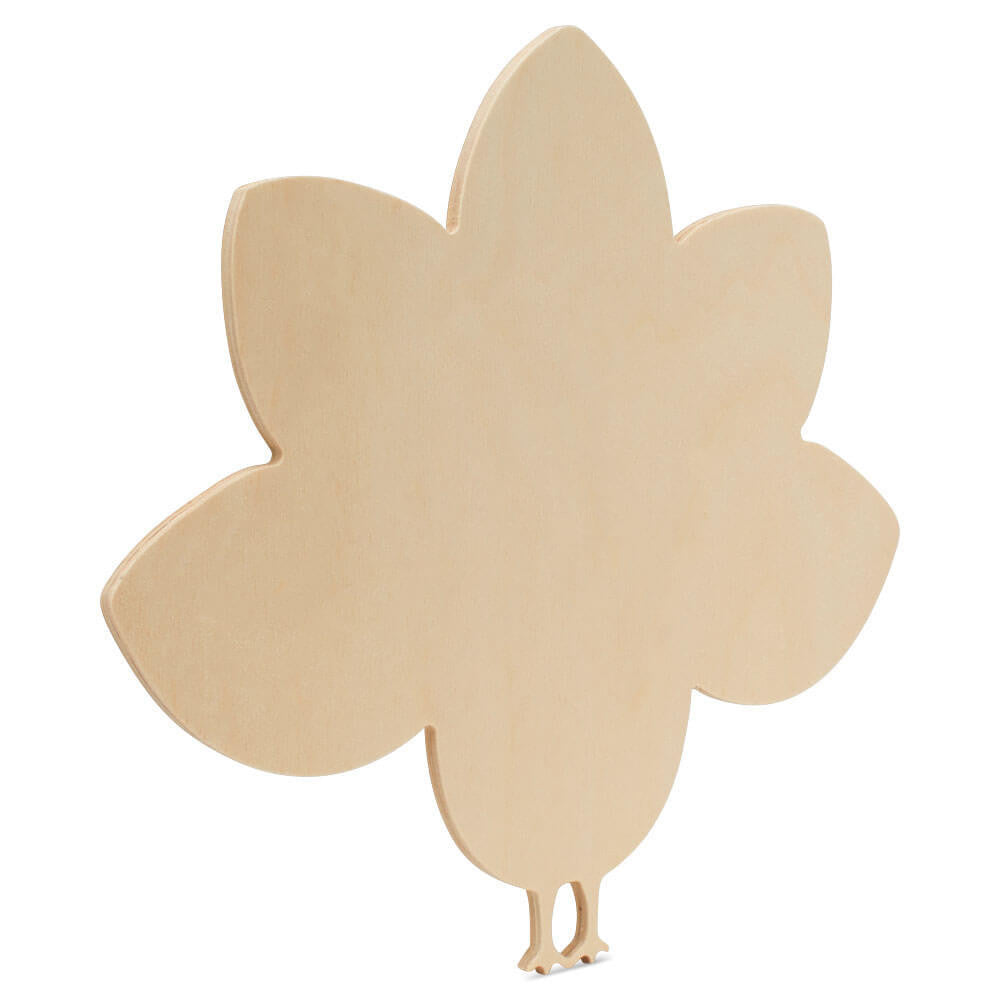 Woodpeckers Crafts Whimsical Wood Turkey  Cutout Medium, 8" x 8.7" 