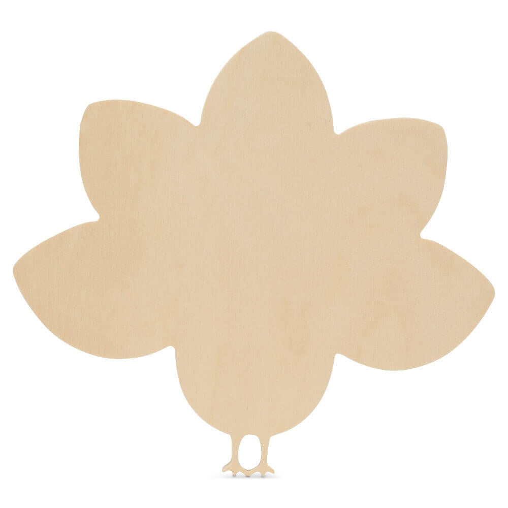 Woodpeckers Crafts Whimsical Wood Turkey  Cutout Medium, 8" x 8.7" 