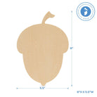 Woodpeckers Crafts Wood Acorn Cutout Small, 8" x 5.5" 