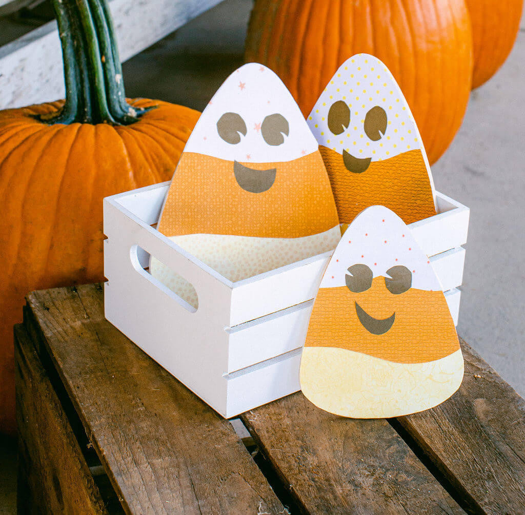 12" Wood Candy Corn Cutout