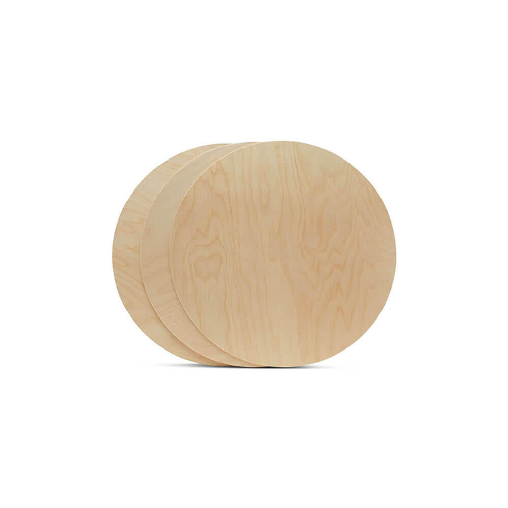 5" x 1/8" Thick, Wooden Circle Cutout, Dark Edged