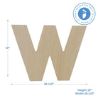 Woodpeckers Crafts Wood Cutout Letter W, 12" 