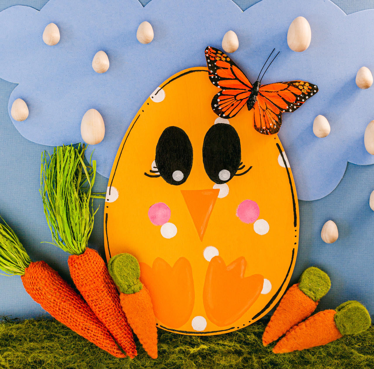 Woodpeckers Crafts Wood Easter Egg  Cutout Jumbo, 18" x 12" 